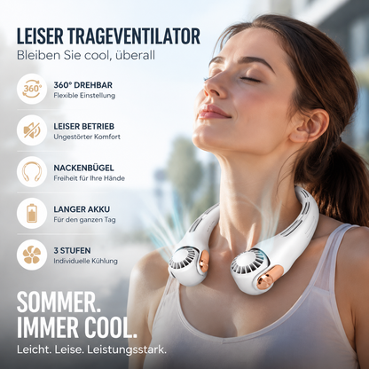 🌪️  geräuscharmer für den Sommer Tragbarer Nackenlüfter