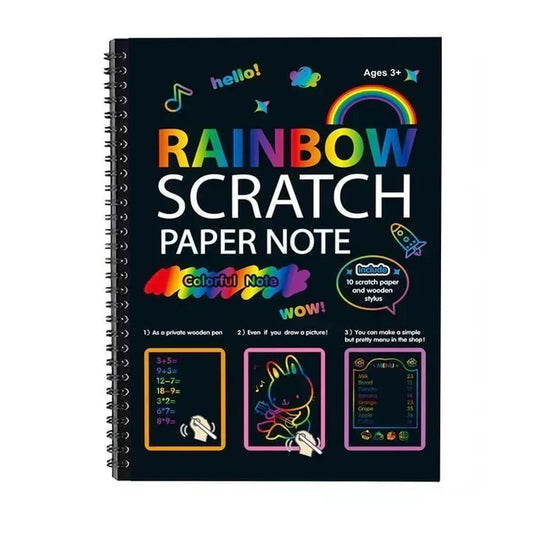 Magisches Regenbogen-Rubbellos mit Holzstift