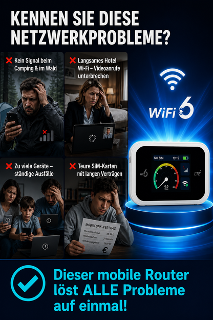 📶Mobiler Hotspot mit vollständiger WLAN-Abdeckung, Ohne SIM-Karte