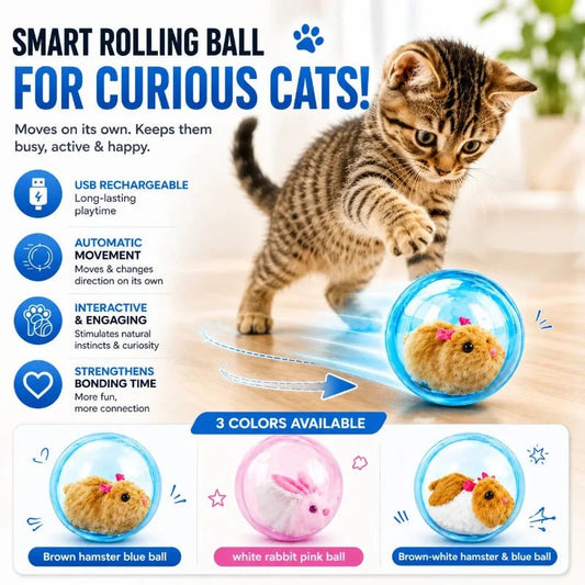 🥳2026 HEISSER VERKAUF🥳💞50K+ VERKAUFT! 💖🐱Selbstrollender interaktiver Katzenball