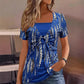 👕 LIMITED-TIME 50% RABATT! ✨ Retro Leoparden-Top – Eckiger Ausschnitt, 2-teilig Look ✨