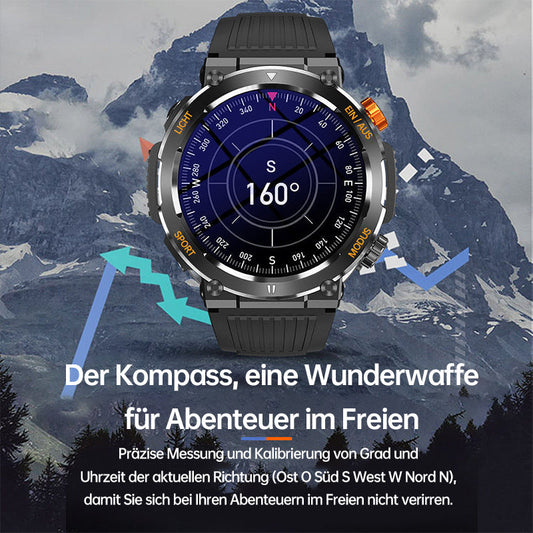 ⌚🏃 GPS-Sportuhr mit Herzfrequenz & Multisport-Modi Wasserdicht für Outdoor & Fitness, ideal zum Laufen & Wandern