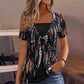 👕 LIMITED-TIME 50% RABATT! ✨ Retro Leoparden-Top – Eckiger Ausschnitt, 2-teilig Look ✨