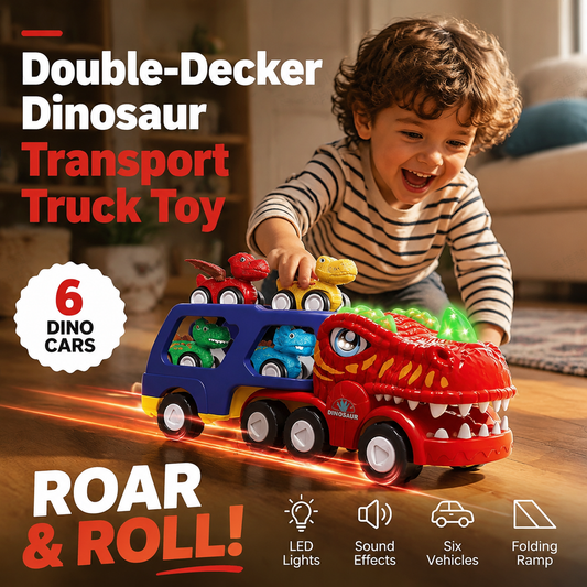 Spielzeug-Doppeldecker-Dinosaurier-Transport-Lkw