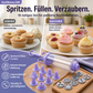 ⏳Zeitlich begrenztes Angebot: 50 % Rabatt⏰Edelstahl-Kuchendekorationspistolen-Set💉🏵️🍪
