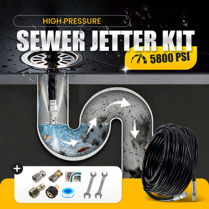 🚿 ⚡ 5800 PSI Abflussreinigungsset – Rotierende Düse, verstärkter Schlauch & effektive Rohrreinigung 🛠️