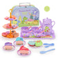 ⏳Zeitlich begrenztes Sonderangebot⏰Kinder-Teeservice Spielzeug – PP/PS – 17-teilig Tragbar für Kinder ab 3 Jahren – Fantasiespiel & Teeparty 🎀