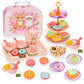 ⏳Zeitlich begrenztes Sonderangebot⏰Kinder-Teeservice Spielzeug – PP/PS – 17-teilig Tragbar für Kinder ab 3 Jahren – Fantasiespiel & Teeparty 🎀
