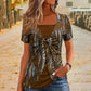 👕 LIMITED-TIME 50% RABATT! ✨ Retro Leoparden-Top – Eckiger Ausschnitt, 2-teilig Look ✨