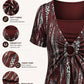 👕 LIMITED-TIME 50% RABATT! ✨ Retro Leoparden-Top – Eckiger Ausschnitt, 2-teilig Look ✨