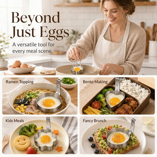 🥚🍳 Eierringform aus Edelstahl 304 – lustige Formen, auslaufsicherer flacher Boden und leichtes Lösen