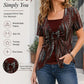 👕 LIMITED-TIME 50% RABATT! ✨ Retro Leoparden-Top – Eckiger Ausschnitt, 2-teilig Look ✨