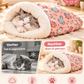 ⏳Zeitlich begrenztes Angebot⏳ Flauschiger Katzen-Winterschlafsack – halb geschlossene Kuschelhöhle mit Cartoon-Muster, Rosa oder Blau