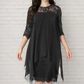Elegantes Kleid mit High-Low-Saum und Spitzenüberzug für Damen