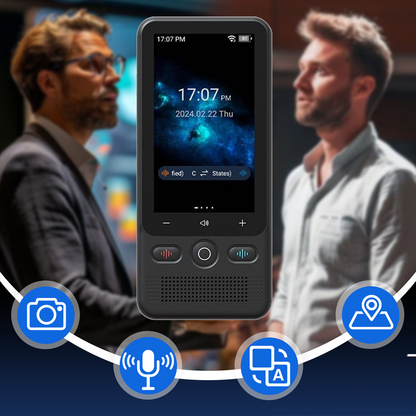 📢📢 60 % RABATT!! ⏰📲 Tragbares 2-in-1-Übersetzungsgerät – Echtzeitübersetzung, 🌍 138 Offline-Sprachen, 🔋 Extrem lange Akkulaufzeit | Perfekt für Weltreisende ✈️