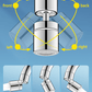 360° Drehbarer Wasserhahnperlator 🌀 - Doppelfunktion Doppelstrom Duschkopf 💦✨