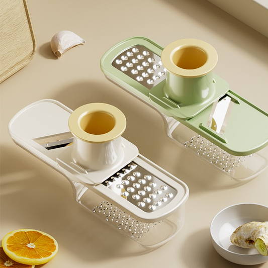 🥔 3-in-1-Mandoline mit Auffangbehälter – scharfe Klingen für perfekte Gemüseschnitte, kompakt und spülmaschinenfest 🥒📦