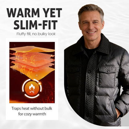 Herrenmantel im Vintage-Chic mit warmer, wattierter Revers