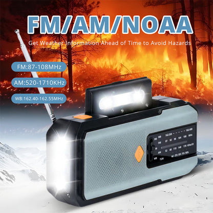 📻🔋 Outdoor-Multifunktionsradio mit Powerbank, Solar & Handkurbel 📡⚡ Notfallradio für Camping & Wanderungen – immer Strom, immer informiert, wetterfest & kompakt