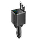 7-in-1 Retractable Fast Car Charger with Voltage Display