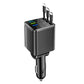7-in-1 Retractable Fast Car Charger with Voltage Display