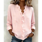 Damenbluse mit Rüschen und V-Ausschnitt und langen Ärmeln