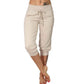 🔥Solange der Vorrat reicht 50 % Rabatt!🎉Damen 3/4 Jogginghose – Strickstoff, Hoher Bund mit Kordelzug, Mit Taschen
