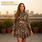 Damen-Minikleid mit Leopardenmuster und Rüschen