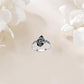 🖤 Silberfarbener Boho-Ring mit schwarzem Tropfenstein und Rankenmuster