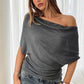 👚 Damen Asymmetrisches Off-Shoulder-Oberteil mit Fledermausärmeln – Stilvolles Design & weicher Komfort 🦇✨