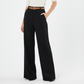 Damenhose mit hoher Taille und weitem Bein
