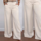 Damenhose mit hoher Taille und weitem Bein