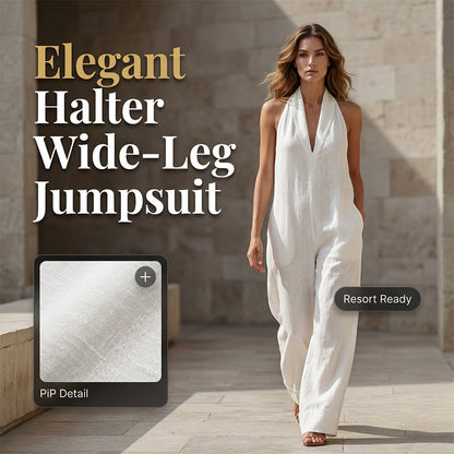 Ärmelloser Freizeit-Jumpsuit mit V-Ausschnitt und Taschen