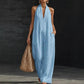 Ärmelloser Freizeit-Jumpsuit mit V-Ausschnitt und Taschen