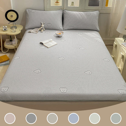 Cooles, atmungsaktives 3-teiliges Bettwäscheset mit niedlichem Bären-Jacquardmuster