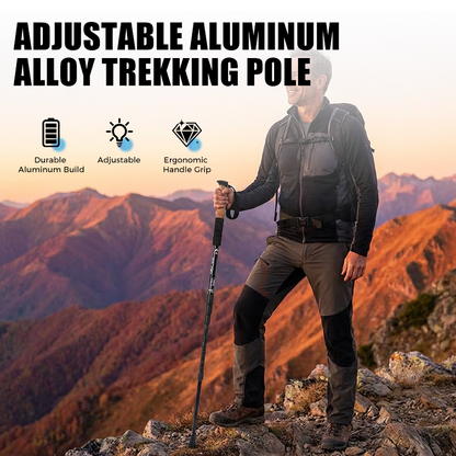 ⛰️ NUR FÜR BEGRENZTE ZEIT: 50 % RABATT! ✨ Verstellbarer Trekkingstock aus Aluminiumlegierung – strapazierfähig, stoßdämpfend, leicht 🌲