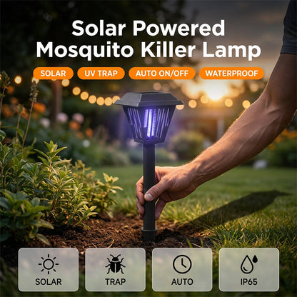 Solarbetriebene Mückenvernichterlampe für den Außenbereich – zum Aufstellen auf einem Erdspieß oder Ständer