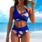 ⏰ Nur noch heute 50% Rabatt! 👙 Hochtailliertes Wickel Bikini Set mit tropischem Blumenprint, figurformender Schnitt, sanfte Bauchabdeckung für Strand, Schwimmbad und Sommerurlaub ✨