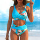 ⏰ Nur noch heute 50% Rabatt! 👙 Hochtailliertes Wickel Bikini Set mit tropischem Blumenprint, figurformender Schnitt, sanfte Bauchabdeckung für Strand, Schwimmbad und Sommerurlaub ✨