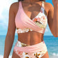 ⏰ Nur noch heute 50% Rabatt! 👙 Hochtailliertes Wickel Bikini Set mit tropischem Blumenprint, figurformender Schnitt, sanfte Bauchabdeckung für Strand, Schwimmbad und Sommerurlaub ✨