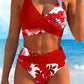 ⏰ Nur noch heute 50% Rabatt! 👙 Hochtailliertes Wickel Bikini Set mit tropischem Blumenprint, figurformender Schnitt, sanfte Bauchabdeckung für Strand, Schwimmbad und Sommerurlaub ✨