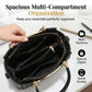 👜 NUR FÜR KURZE ZEIT: 50 % RABATT! ✨ Damen-Handtasche mit V-Naht – goldene Beschläge, mehrere Fächer, Tragegriff 🌸