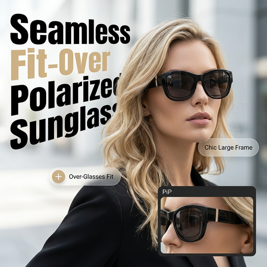 ⏰ Nur noch heute 50% Rabatt! 🕶️ Damen übergroße polarisierte Überbrillen Sonnenbrille | Modischer großer Rahmen, passt über jede Korrekturbrille für Autofahren, Urlaub & Stadtspaziergänge ✨
