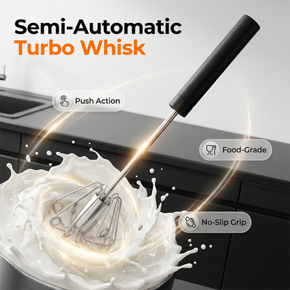 🔥Letzter Tag: 52% Rabatt!⏰🥳💞 Über 50.000 Stück verkauft!⚡🎂🥚Halbautomatischer Turbo-Schneebesen🍳🎁
