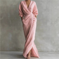 👗✨ Elegantes Maxi-Wickelkleid mit V-Ausschnitt