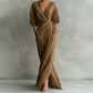 👗✨ Elegantes Maxi-Wickelkleid mit V-Ausschnitt