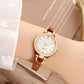 ⌚ Luxuriöse Vintage-Damenuhr mit dünnem Band & Lederarmband – elegantes Quarzwerk, zeitloses Design & vielseitig – perfekt für Alltag, Büro & besondere Anlässe