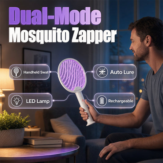 🦟 Mückenklatsche & -lampe im praktischen Klappdesign – mit UV-Locklicht, sicherer Dreischicht-Schutznetze & 1200 mAh Akku für bis zu 30 Tage Standby 🔄