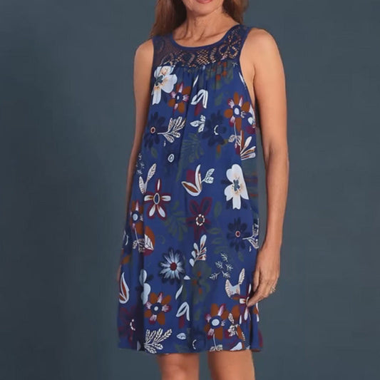 Ärmelloses Damenkleid mit Aufdruck