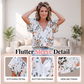 Lässiges Damen-Shirt mit V-Ausschnitt und Blumenmuster